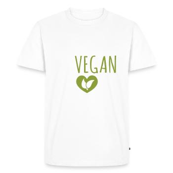 Veggie Lover Vegan Gift - Men's Premium Organic T-Shirt - white - Front - Nico (187cm)
