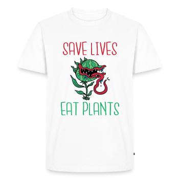Veggie Lover Vegan Gift - Men's Premium Organic T-Shirt - white - Front - Nico (187cm)