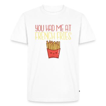 French Fries Lover Fast Food Gifts - Men's Premium Organic T-Shirt - white - Front - Nico (187cm)