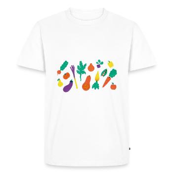 Vegetable Lover Vegetarian Gifts - Men's Premium Organic T-Shirt - white - Front - Nico (187cm)