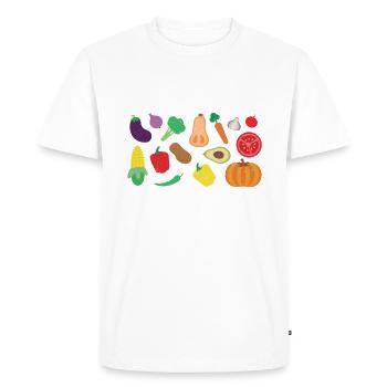 Vegetable Lover Vegetarian Gifts - Men's Premium Organic T-Shirt - white - Front - Nico (187cm)