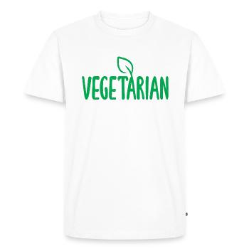 Vegetable Lover Vegetarian Gifts - Men's Premium Organic T-Shirt - white - Front - Nico (187cm)