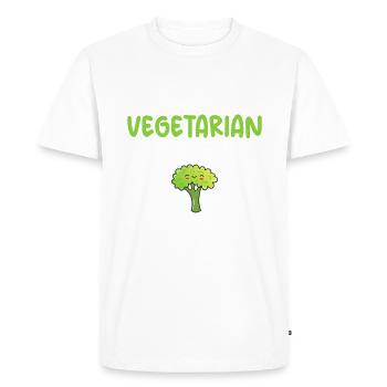 Vegetable Lover Vegetarian Gifts - Men's Premium Organic T-Shirt - white - Front - Nico (187cm)