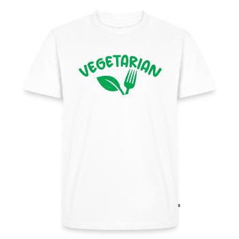 Vegetable Lover Vegetarian Gifts - Men's Premium Organic T-Shirt - white - Front - Nico (187cm)