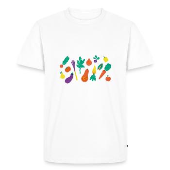 Vegetable Lover Vegetarian Gifts - Men's Premium Organic T-Shirt - white - Front - Nico (187cm)