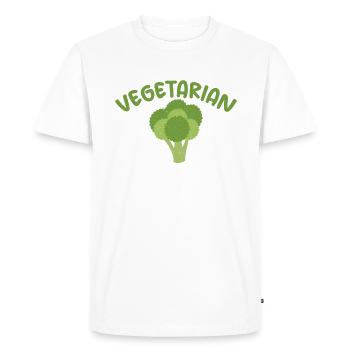 Vegetable Lover Vegetarian Gifts - Men's Premium Organic T-Shirt - white - Front - Nico (187cm)