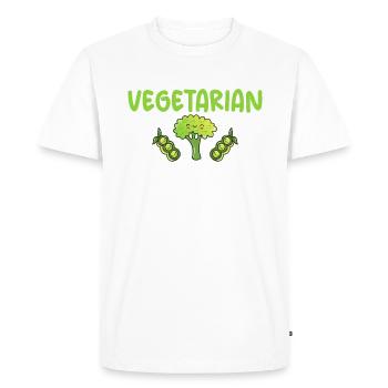 Vegetable Lover Vegetarian Gifts - Men's Premium Organic T-Shirt - white - Front - Nico (187cm)