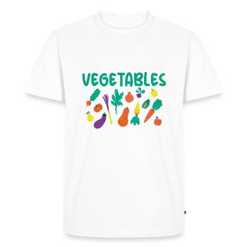 Vegetable Lover Vegetarian Gifts - Men's Premium Organic T-Shirt - white - Front - Nico (187cm)