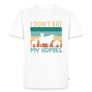 Vegetable Lover Vegetarian Gifts - Men's Premium Organic T-Shirt - white - Front - Nico (187cm)