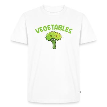 Vegetable Lover Vegetarian Gifts - Men's Premium Organic T-Shirt - white - Front - Nico (187cm)