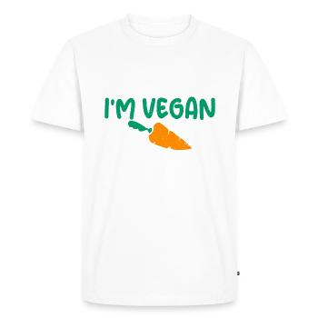 Vegetable Lover Vegetarian Gifts - Men's Premium Organic T-Shirt - white - Front - Nico (187cm)
