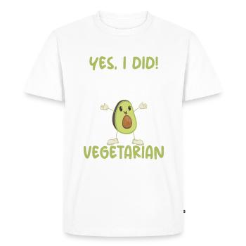 Vegetable Lover Vegetarian Gifts - Men's Premium Organic T-Shirt - white - Front - Nico (187cm)