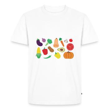 Vegetable Lover Vegetarian Gifts - Men's Premium Organic T-Shirt - white - Front - Nico (187cm)