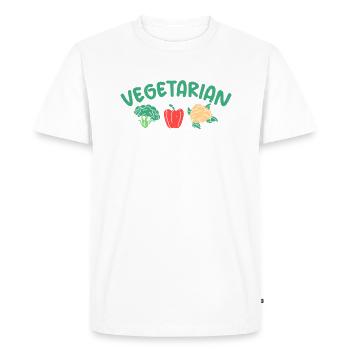 Vegetable Lover Vegetarian Gifts - Men's Premium Organic T-Shirt - white - Front - Nico (187cm)