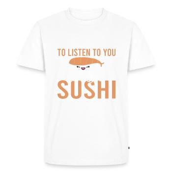 Cadeau pour les amateurs de sushis de cuisine japonaise - T-shirt Premium bio Homme - blanc - Devant - Nico (187cm)