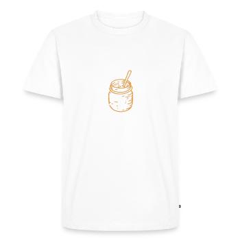Cadeau amoureux du beurre de cacahuète - T-shirt Premium bio Homme - blanc - Devant - Nico (187cm)