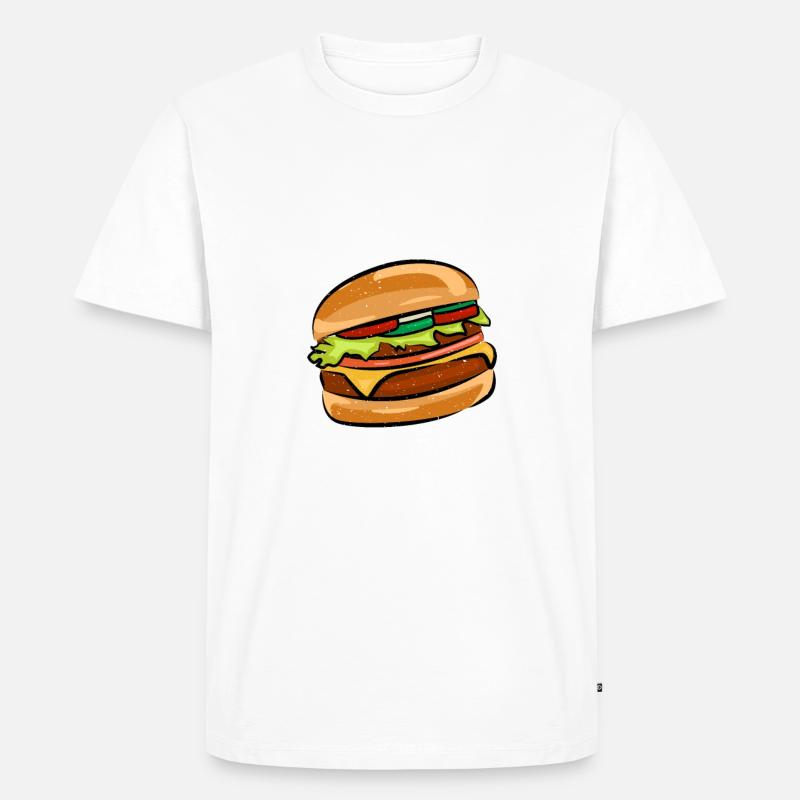 Burger Lover Geschenk - Männer Premium Bio T-Shirt - Weiß