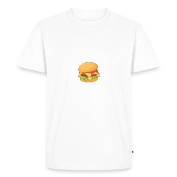 Burger Lover Gift - Men's Premium Organic T-Shirt - white - Front - Nico (187cm)