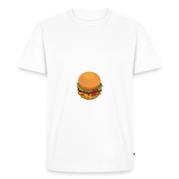 Burger Lover Gift - Men's Premium Organic T-Shirt - white - Front - Nico (187cm)