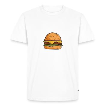 Burger Lover Gift - Men's Premium Organic T-Shirt - white - Front - Nico (187cm)