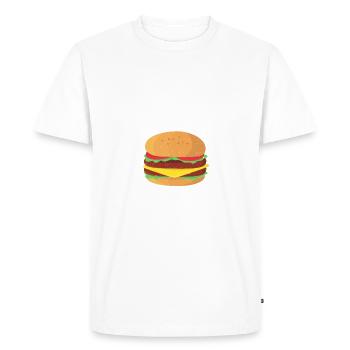 Burger Lover Gift - Men's Premium Organic T-Shirt - white - Front - Nico (187cm)