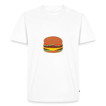 Burger Lover Gift - Men's Premium Organic T-Shirt - white - Front - Nico (187cm)