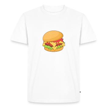 Burger Lover Gift - Men's Premium Organic T-Shirt - white - Front - Nico (187cm)