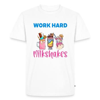 I love Milkshakes Milkshake Gift - Men's Premium Organic T-Shirt - white - Front - Nico (187cm)