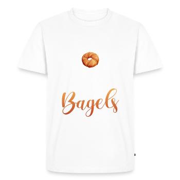 Bagel Gifts Bagel Lover - Men's Premium Organic T-Shirt - white - Front - Nico (187cm)