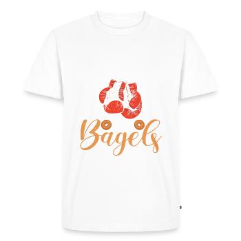 Bagel Gifts Bagel Lover - Men's Premium Organic T-Shirt - white - Front - Nico (187cm)