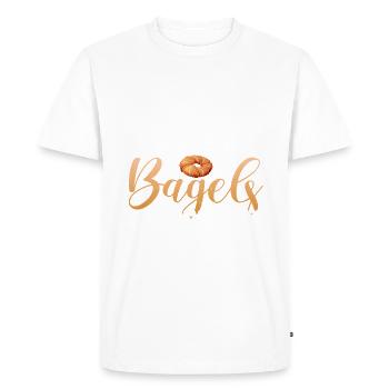 Bagel Gifts Bagel Lover - Men's Premium Organic T-Shirt - white - Front - Nico (187cm)