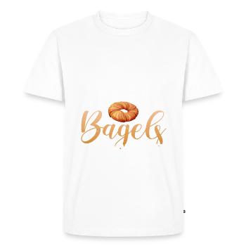Bagel Gifts Bagel Lover - Men's Premium Organic T-Shirt - white - Front - Nico (187cm)