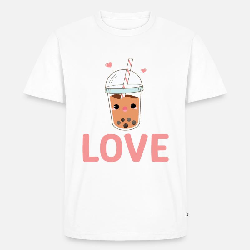 Bubble Tea Lover Geschenk - Männer Premium Bio T-Shirt - Weiß