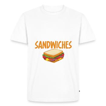 Sandwich Lover Gift - Men's Premium Organic T-Shirt - white - Front - Nico (187cm)