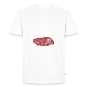 Cadeau de steak amateur de steak - T-shirt Premium bio Homme - blanc - Devant - Nico (187cm)
