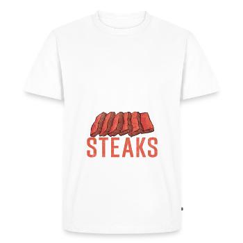 Steak Lover Steak Gift - Men's Premium Organic T-Shirt - white - Front - Nico (187cm)