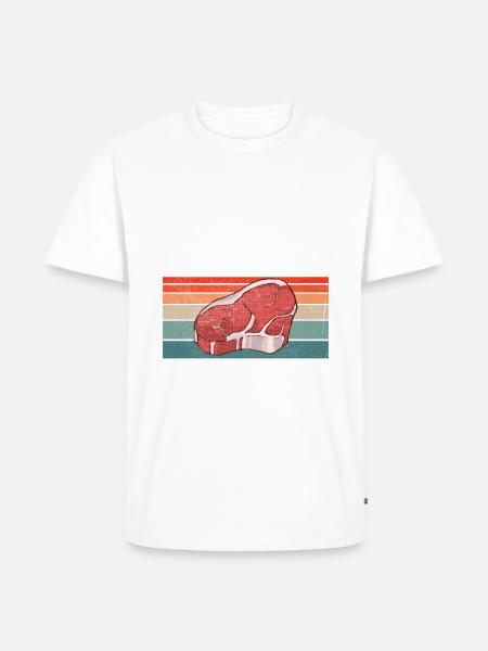 Steak Lover Steak Geschenk - Männer Premium Bio T-Shirt - Weiß