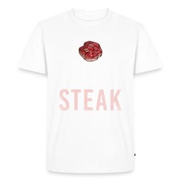 Cadeau de steak amateur de steak - T-shirt Premium bio Homme - blanc - Devant - Nico (187cm)