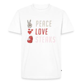 Steak Lover Steak Gift - Men's Premium Organic T-Shirt - white - Front - Nico (187cm)
