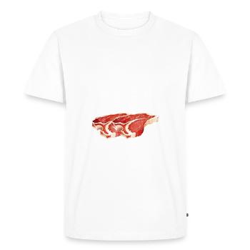 Cadeau de steak amateur de steak - T-shirt Premium bio Homme - blanc - Devant - Nico (187cm)