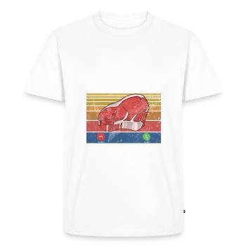 Cadeau de steak amateur de steak - T-shirt Premium bio Homme - blanc - Devant - Nico (187cm)