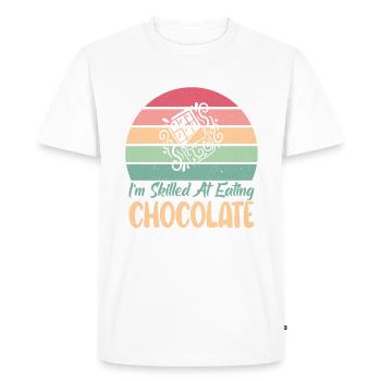 Chocolate Lover Gifts - Men's Premium Organic T-Shirt - white - Front - Nico (187cm)