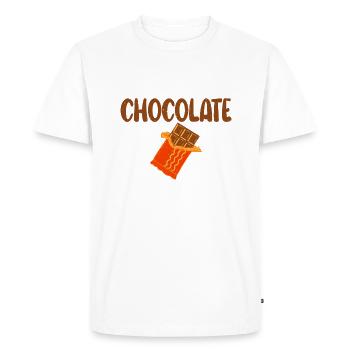 Chocolate Lover Gifts - Men's Premium Organic T-Shirt - white - Front - Nico (187cm)