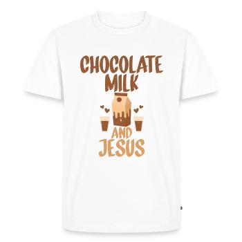 Cadeaux pour amateurs de lait au chocolat - T-shirt Premium bio Homme - blanc - Devant - Nico (187cm)