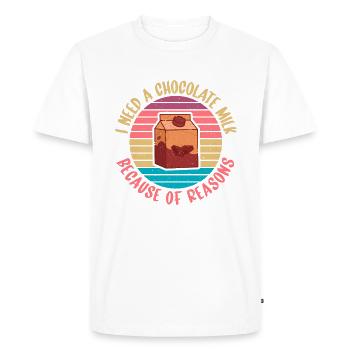 Chocolate Milk Lover Gifts - Men's Premium Organic T-Shirt - white - Front - Nico (187cm)