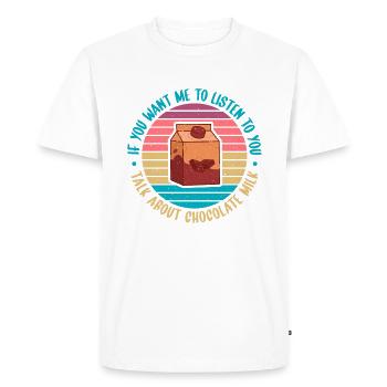 Chocolate Milk Lover Gifts - Men's Premium Organic T-Shirt - white - Front - Nico (187cm)