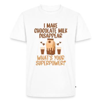 Chocolate Milk Lover Gifts - Men's Premium Organic T-Shirt - white - Front - Nico (187cm)