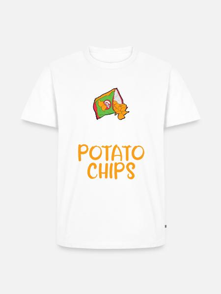 Kartoffelchips Geschenk - Männer Premium Bio T-Shirt - Weiß