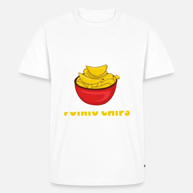 Kartoffelchips Geschenk - Männer Premium Bio T-Shirt - Weiß