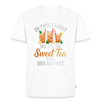 Cadeaux pour amateurs de thé sucré - T-shirt Premium bio Homme - blanc - Devant - Nico (187cm)